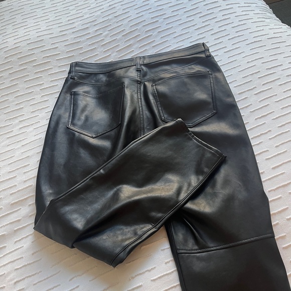 Gap High Rise Vegan Leather Cheeky Straight Pants - Picture 3 of 5